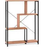 hjh LIVING Staand rek / ruimteverdeler Kalag Eco zwart/eiken