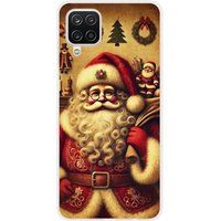 Samsung Galaxy A12 5G bedrukt siliconen hoesje pere noel vintage