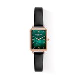 Victoria Hyde London Victoria Hyde Hampton Dames Horloge Zwart Groen Rechthoekig Analoog Leer 28mm
