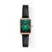 Victoria Hyde London Victoria Hyde Hampton Dames Horloge Zwart Groen Rechthoekig Analoog Leer 28mm