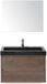 BES LED Dante Badmeubelset 80 cm - Tabacco - Wastafel Hardsteen Wit Lucca met Spiegel