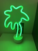 Impuls LED palmboom met neonlicht - groen neonlicht - hoogte 29.5 x 18.5 x 8.5 cm – Tafellamp - Nachtlamp - Decoratieve verlichting - Woonaccessoires