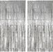 Folie wand en deurgordijn versiering - 2x - zilver - 200 x 100 cm - Feestartikelen - Brandvertragend