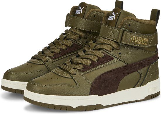 PUMA RBD Game WTR Jr Unisex Sneakers - Deep Olive-Dark Chocolate-Puma Team Gold - Maat 35.5