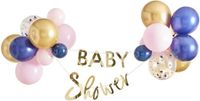 Ginger Ray Baby Shower Guirlandes & Ballons Pack - Rose, Violet, Or