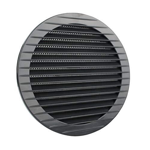 MKK Ventilatierooster met insectengaas; wit, grijs, bruin, antraciet, rood (Ziegelrot); diameter: 60, 70, 80, 90, 100, 110, 120, 125, 150 en 160 mm; antraciet; diameter: 160 mm