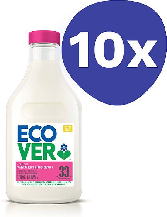 Ecover Wasverzachter Appelbloesem & Amandel (33 wasbeurten) - 10 x 1L
