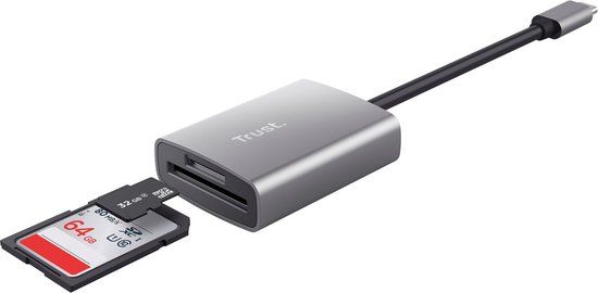 Trust DALYX – USB–C Kaartlezer – Ondersteunt SD- en microSD-kaarten – Compact Design – Plug & Play