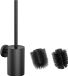 Porte-brosse WC mural, acier inoxydable, silicone, noir