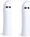 Merkloos Makito Western Europe Set van 2x stuks drinkfles/waterfles 800 ml wit van RVS - Sport bidon