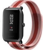 Strap-it Bracelet de montre connectée milanais - Convient pour Xiaomi Amazfit Bip - Rouge/Rose