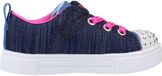 Skechers Twinkle Sparks Blauw Lage Sneakers Kinderen Vrouwen Synthetisch Rubber Klittenband/Veters 21 EU