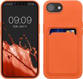 kwmobile telefoonhoesje geschikt voor Apple iPhone 17e / iPhone 16e - Hoesje met pasjeshouder - TPU case in oranje