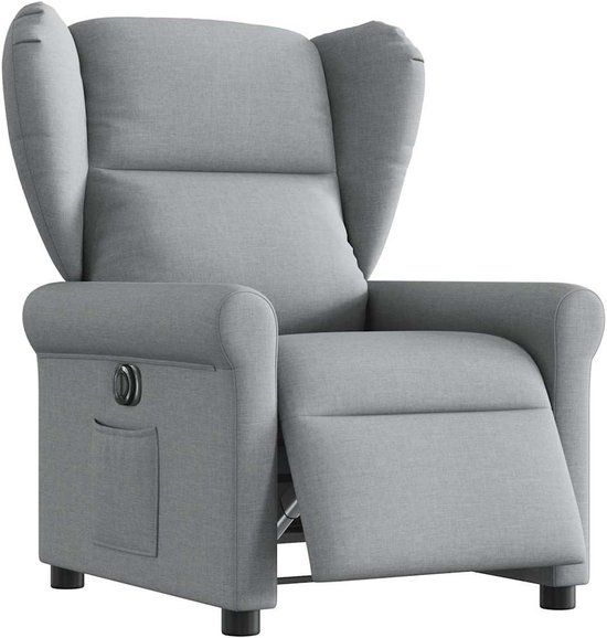 vidaXL Fauteuil elektrisch verstelbaar stof lichtgrijs