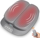oCreon Voetmassageapparaat met warmte- en vibratiefunctie, afstandsbediening, elektrisch voetmassageapparaat met instelbare vibratiefrequentie voor verbeterde bloedcirculatie, geschikt voor plantaire fasciitis