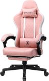 GTPLAYER - Gamingstoel Ergonomisch - Met Veerzitkussen en Voetensteun - Roze