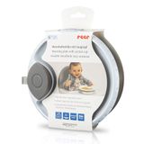reer Warmhoudbord met zuignap, antislip babybord, eetservies, houdt maaltijden langer warm, vaatwasmachinebestendig, grijs/wit