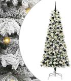 vidaXL Sapin de Noël artificiel pliable 300 LED Vert et Blanc 240 cm