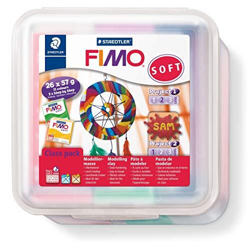 Staedtler 8023 50 LX FIMO zachte modellering klei Dream Catcher klasse pack, pak van 26 x 57g blokken in 11 verschillende kleuren