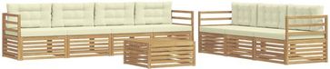 vidaXL - Bank loungeset - 7 zitplekken - Polyester - Wit en crème