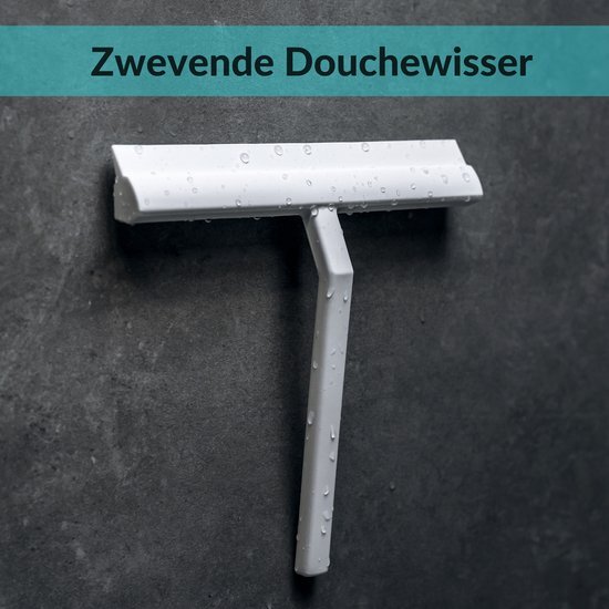 HEIMR Douchewisser Wit met Magneetstrip - Badkamer Accessoires - Raamwisser - Trekker Douche - Silicone - 21cm x 20cm