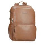 Pepe Jeans Elia casual rugzak van kunstleer, brede en verstelbare bandjes, voorvak van Joumma Bags, Bruin, Eén maat, Dagrugzak