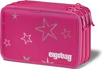 ergobag Lyra Maxi Etui Set 40-delig, crayons de couleur et feutres, poche pour monnaie, règle, ciseaux, magie des étoiles, rose