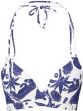 LingaDore Voorgevormde Triangel Bikini top Blauw Wit Print