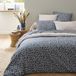 Origin Lyocell bedrukt dekbedovertrek, Margot, 240 x 220 cm, blauw en beige