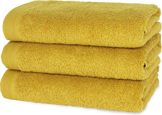 Casilin Como - Handdoekenset - 3 stuks - 50x100 cm - Mosterdgeel - Katoen
