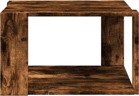 vidaXL Salontafel 51,5x51,5x30 cm bewerkt hout gerookt eikenkleurig