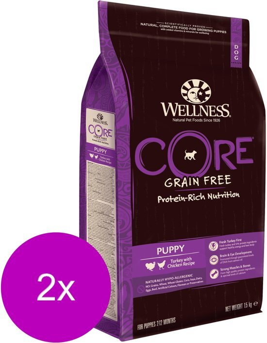 Wellness Core Grain Free Puppy Kalkoen - Hondenvoer - 2 x 1.5 kg