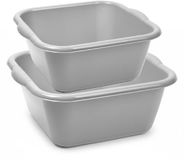 Plasticforte Afwasteilen Set - 10 en 15 Liter - Grijs - Kunststof