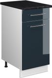Vicco Onderkast voor spoelbak/kookplaat Fame-Line, Donkerblauw hoogglans/Wit, 40 cm