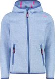 CMP Fleece met capuchon voor meisjes, 5 jaar, Polyester, Lange mouw, Steekzakken, Rits, Gemeleerd, sky-bianco