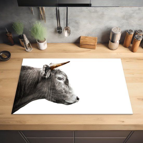 KitchenYeah® Inductie beschermer 80x52 cm - Schotse Hooglander - Inductiebeschermer