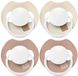 Difrax lovi Difrax Fopspeen Prime Glow Dynamic 0-6 mnd Ivory Blush - 2 x 2 stuks - Voordeelverpakking
