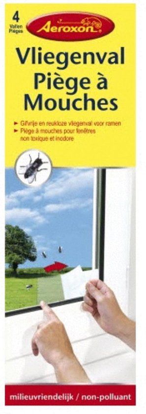 Aeroxon Vliegenval voor Ramen - 4 stuks - Kleurloos