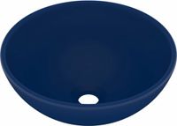 vidaXL Wastafel rond 32,5x14 cm keramiek mat donkerblauw