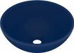 vidaXL Wastafel rond 32,5x14 cm keramiek mat donkerblauw