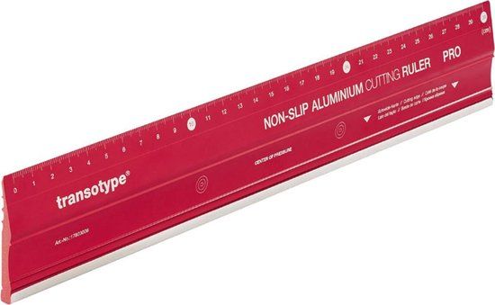 Transotype Aluminum Ruler Red Pro 60cm