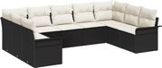 vidaXL Banc de jardin avec coussin noir polyrattan