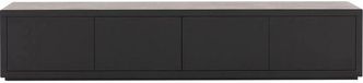 Goossens Tv Meubel Barcelona, 4 Kleppen Zonder Kabeldoorvoer - Hout Zwart