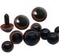 100 yeux de sécurité marron, 18 mm