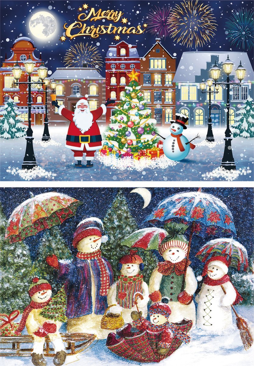 St Helens Home and Garden 2 in 1 legpuzzel - Merry Christmas - Kerstpuzzel - 2 x 500 stukjes - 36,1 x 48,8 cm