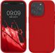 kwmobile telefoonhoesje geschikt voor Apple iPhone 16 Pro Max - Hoesje met siliconen coating - Smartphone case in klassiek rood