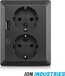 ION Industries Stopcontact - 2-voudig - USB A + USB C - Mat Zwart