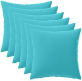 vidaXL Kussensloop 6 stuks HEERLEN Turquoise 35 x 35 cm Polyester