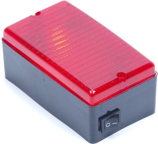 Huismerk Mistlamp met schakelaar - Rood, Zwart