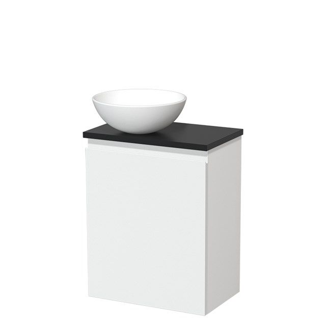Maxaro Modulo Toiletmeubel 41 cm Mat Wit Greeploos - Mat Zwart Blad